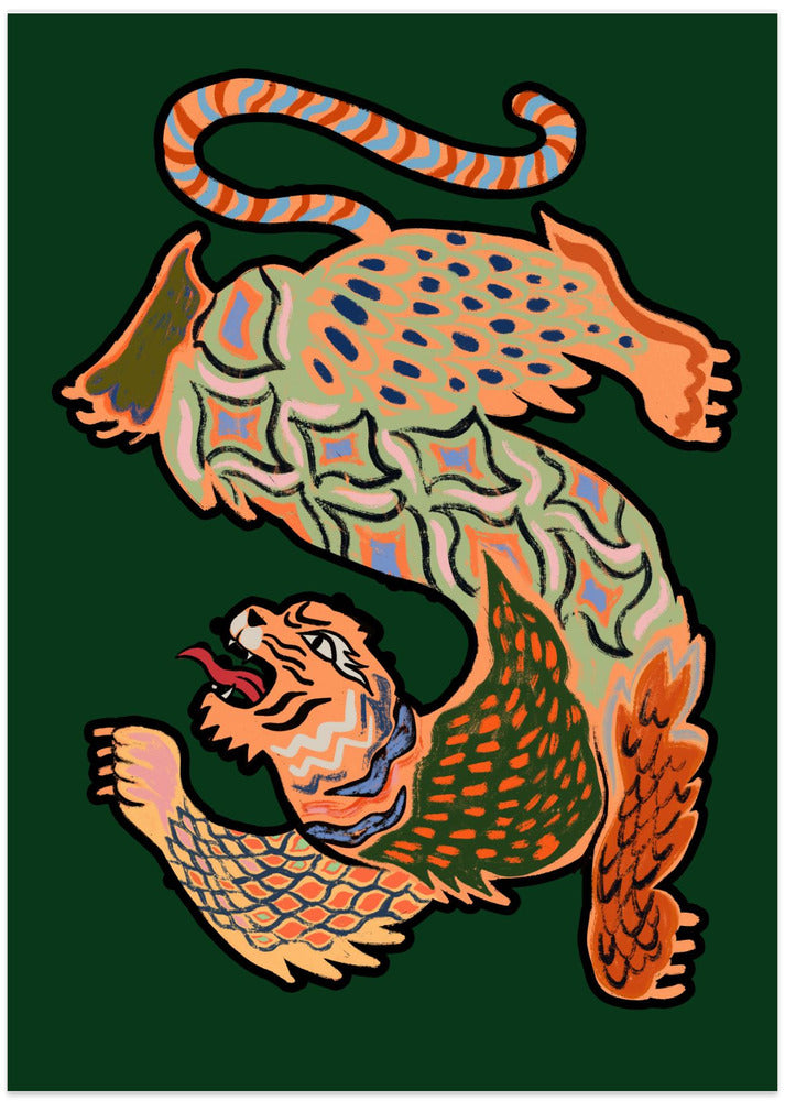Vibrant Mythical Beast By Arty Guava