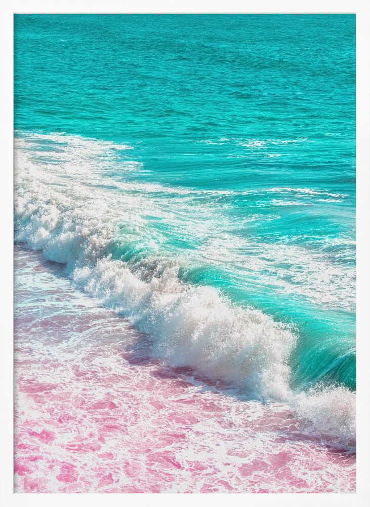 Waves Crashing in Pink and Blue