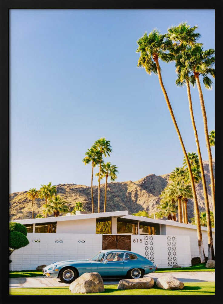 Midcentury Modern Blue Car