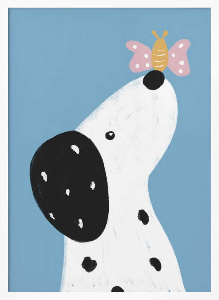 Dalmatian with a butterfly