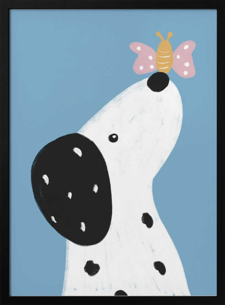 Dalmatian with a butterfly