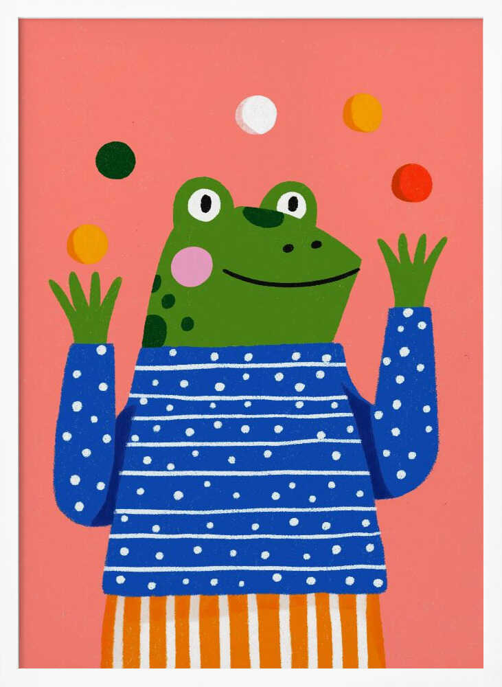 Juggling frog