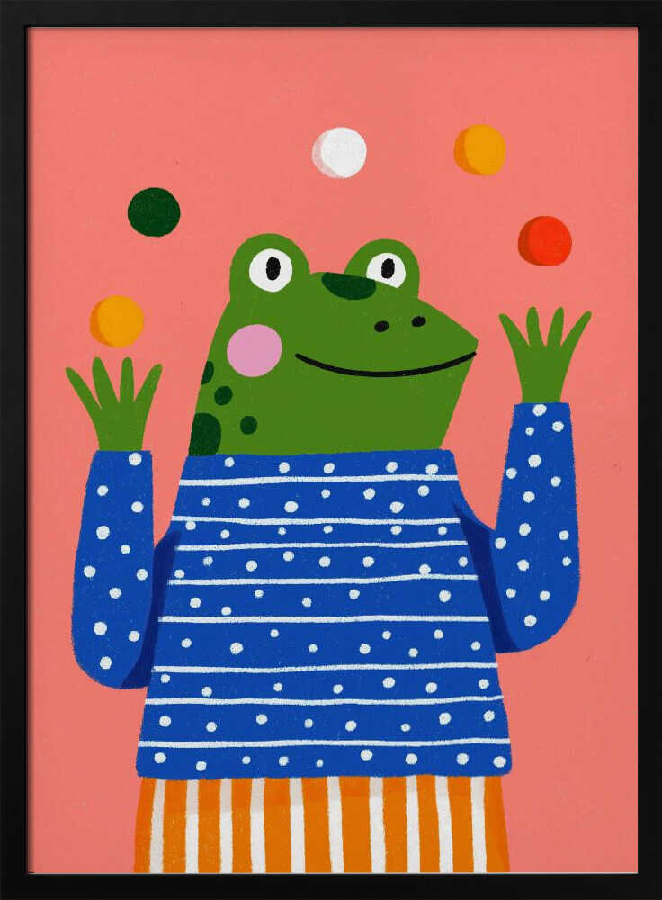 Juggling frog