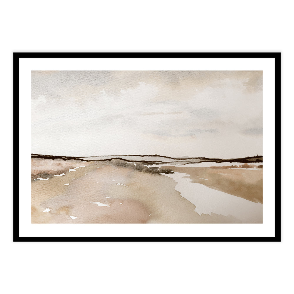 Rustic Hills Landscape Watercolour