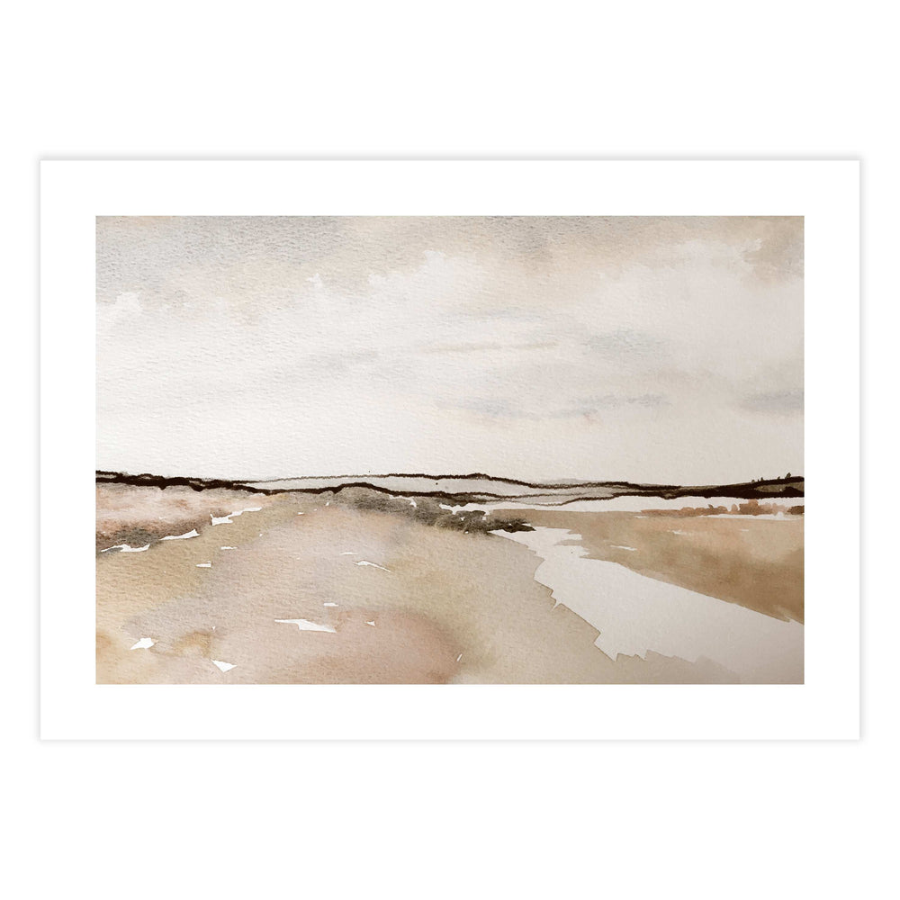 Rustic Hills Landscape Watercolour