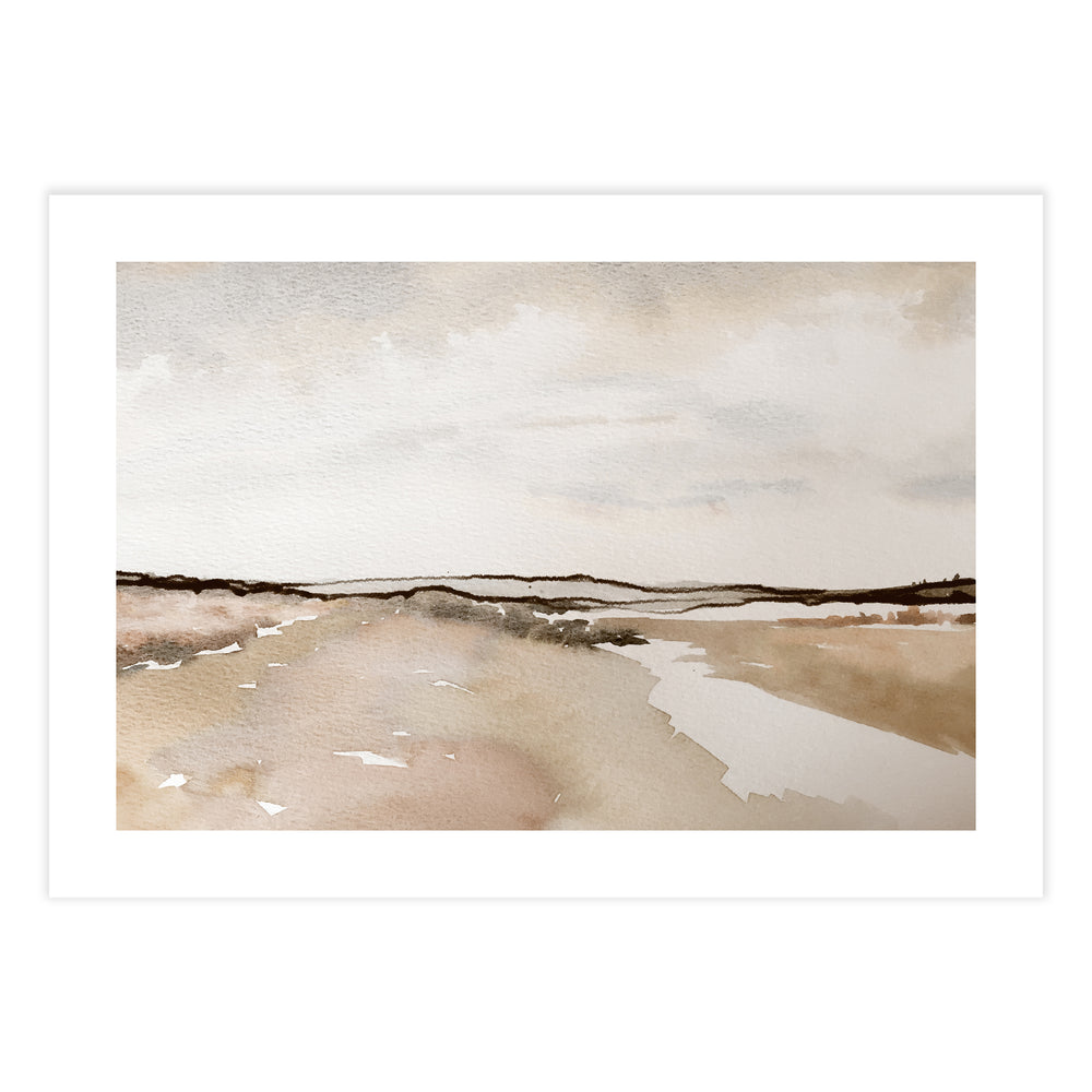 Rustic Hills Landscape Watercolour