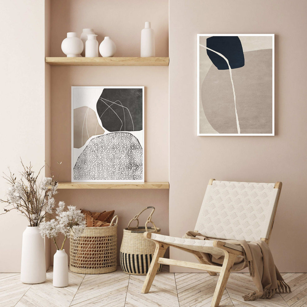 Black Stone Abstract Wall Art