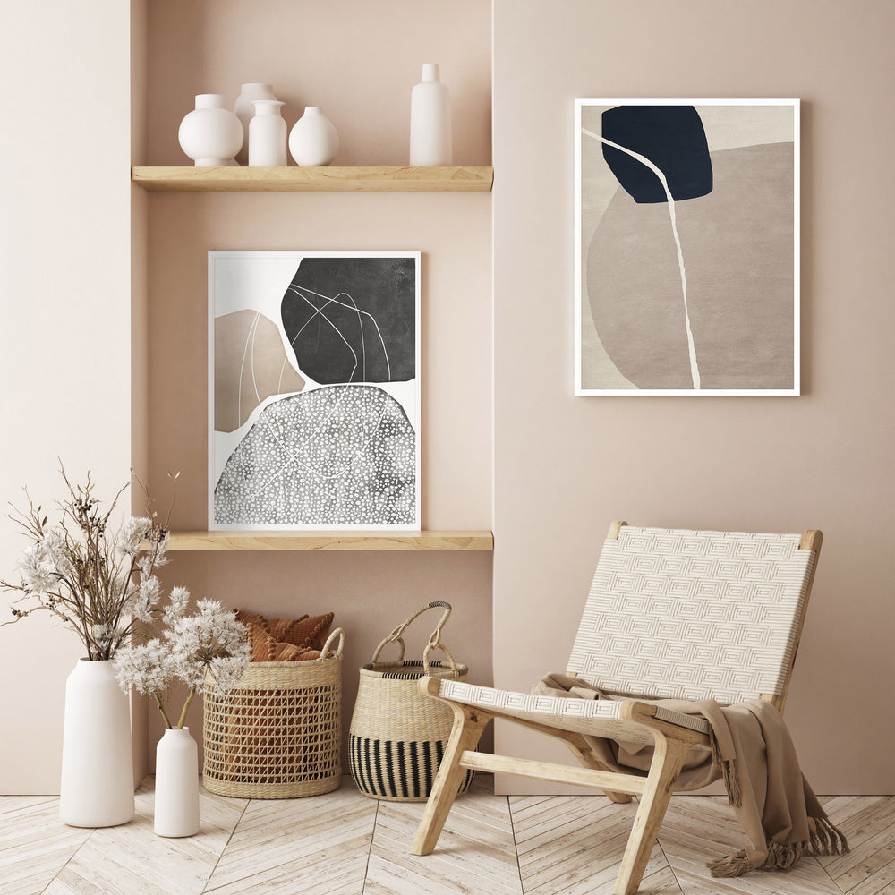 Black Stone Abstract Wall Art