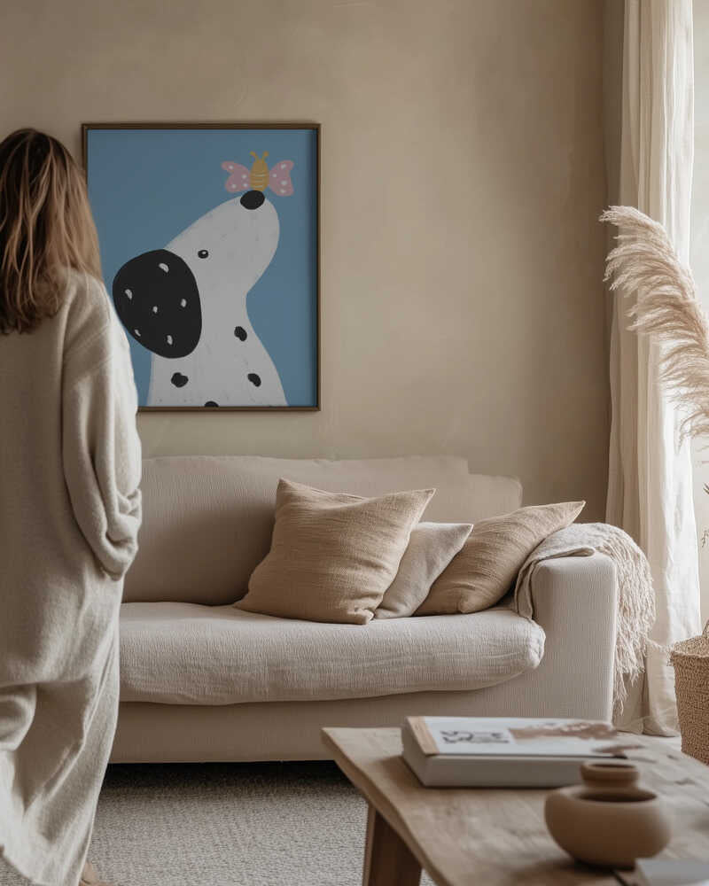 Dalmatian with a butterfly