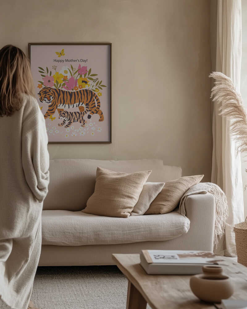 Happy Mother's Day — Tiger & Cub Wall Art Print