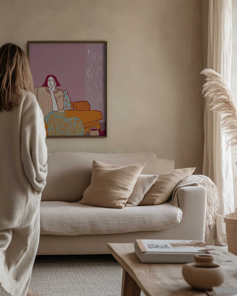 Lady on couch resting
