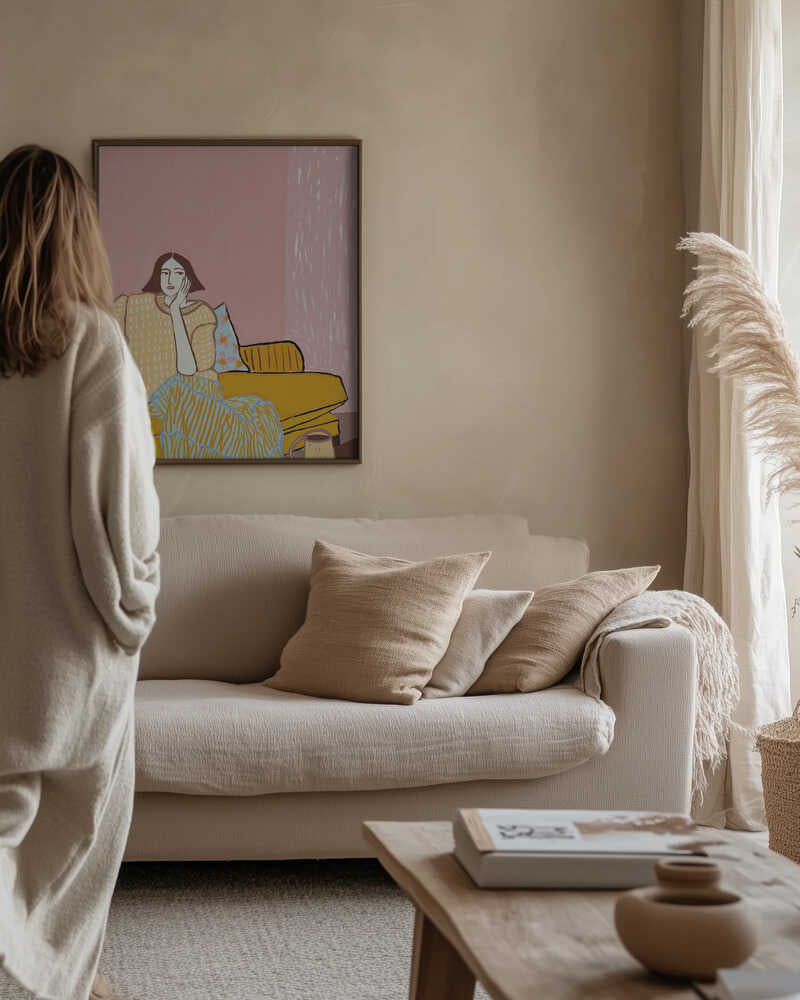 Lady on couch resting