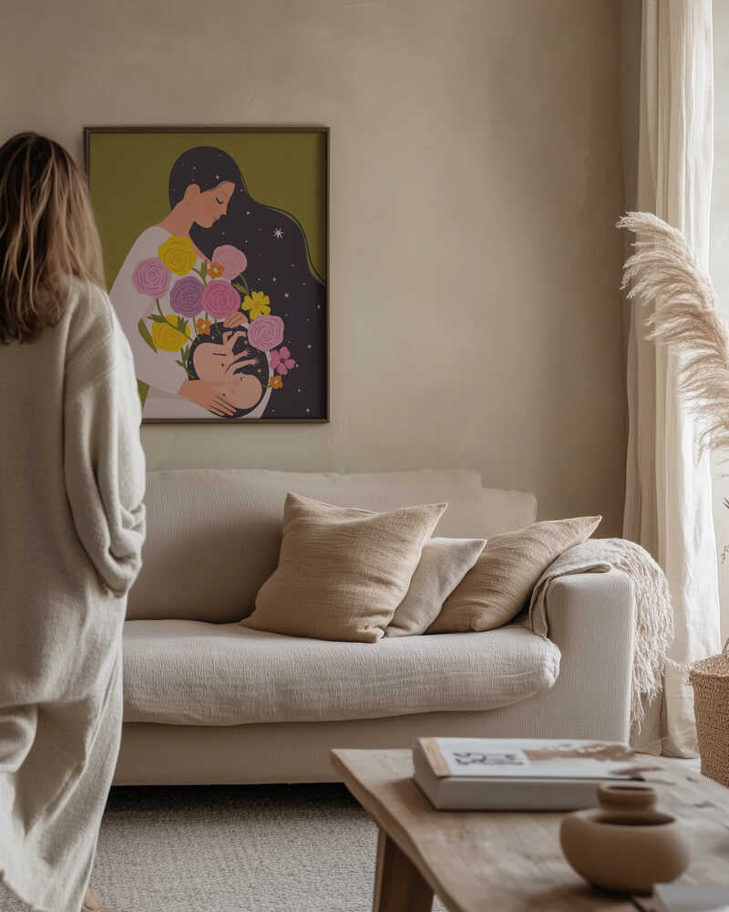 Blooming Motherhood — Pregnancy Wall Art Print