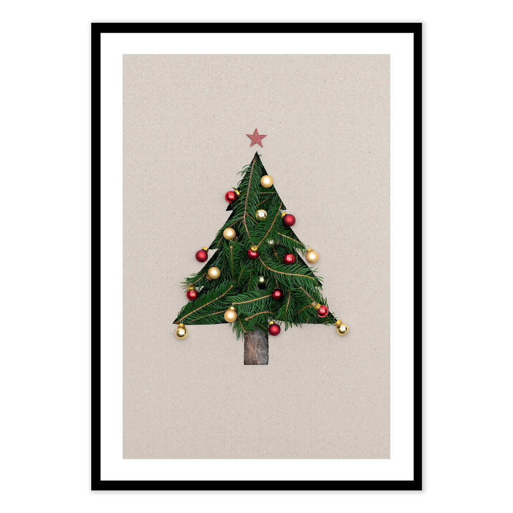 Cut Out Tree Festive Print