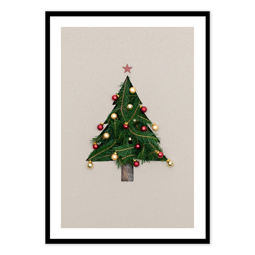 Cut Out Tree Festive Print