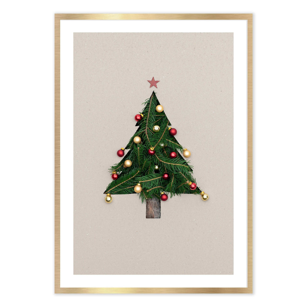 Cut Out Tree Festive Print