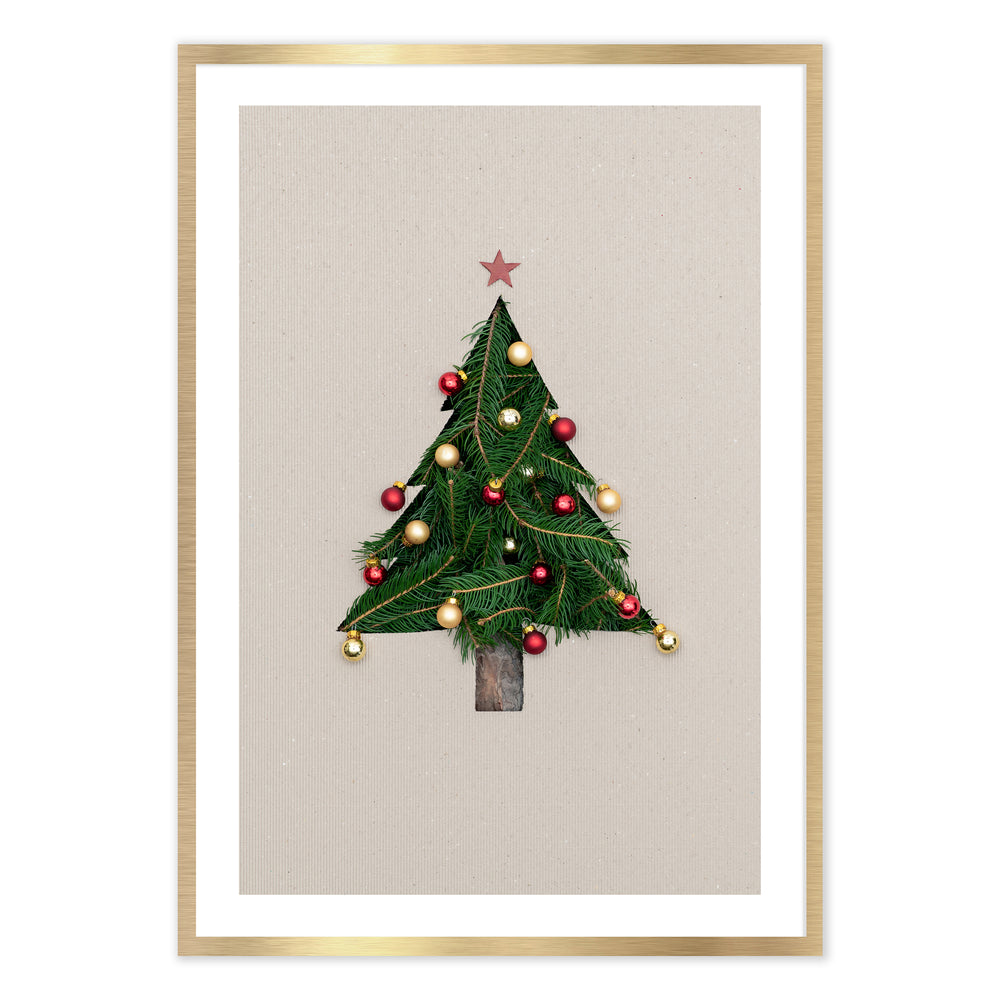 Cut Out Tree Festive Print