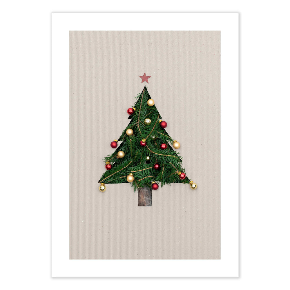 Cut Out Tree Festive Print