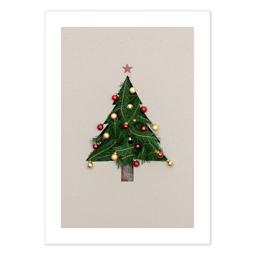 Cut Out Tree Festive Print