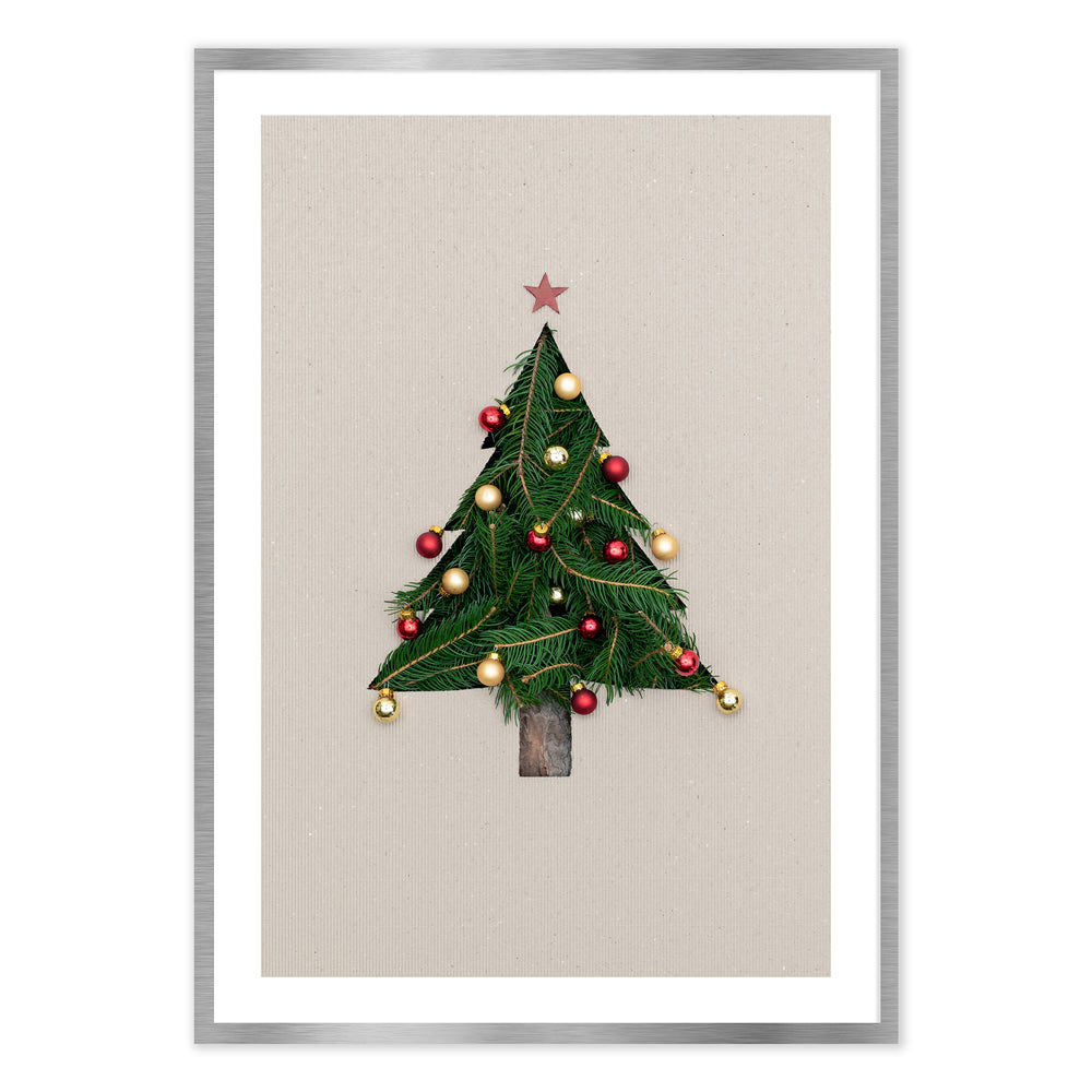 Cut Out Tree Festive Print
