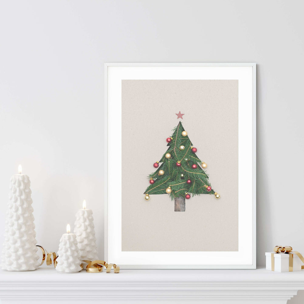 Cut Out Tree Festive Print