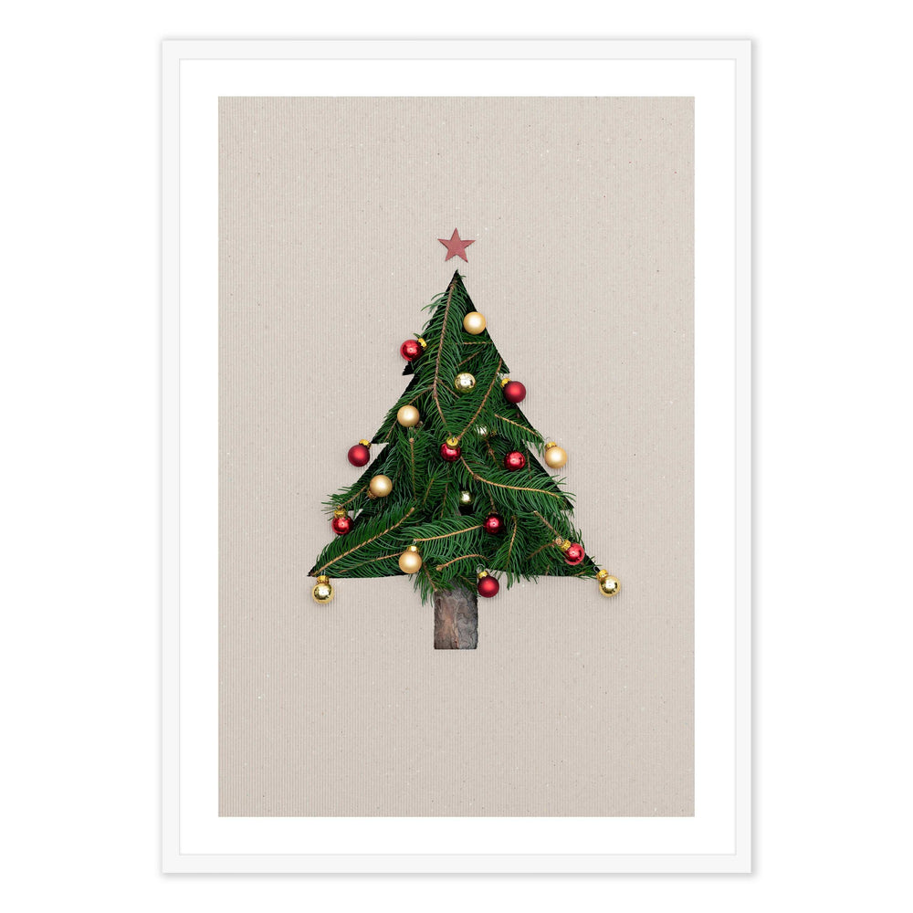 Cut Out Tree Festive Print