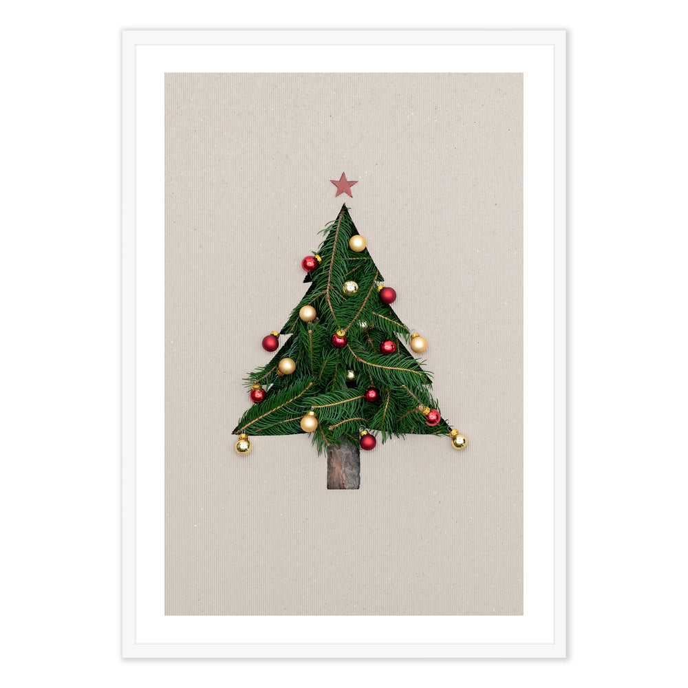 Cut Out Tree Festive Print