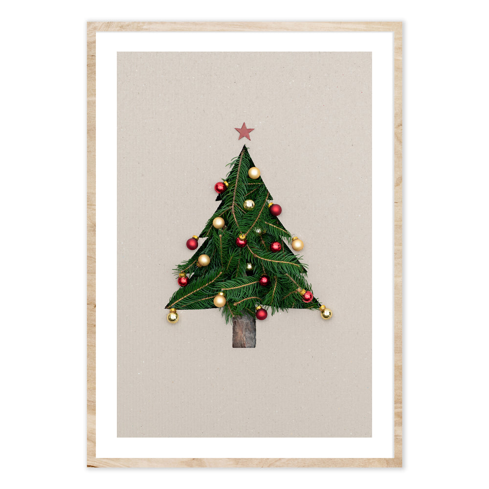 Cut Out Tree Festive Print