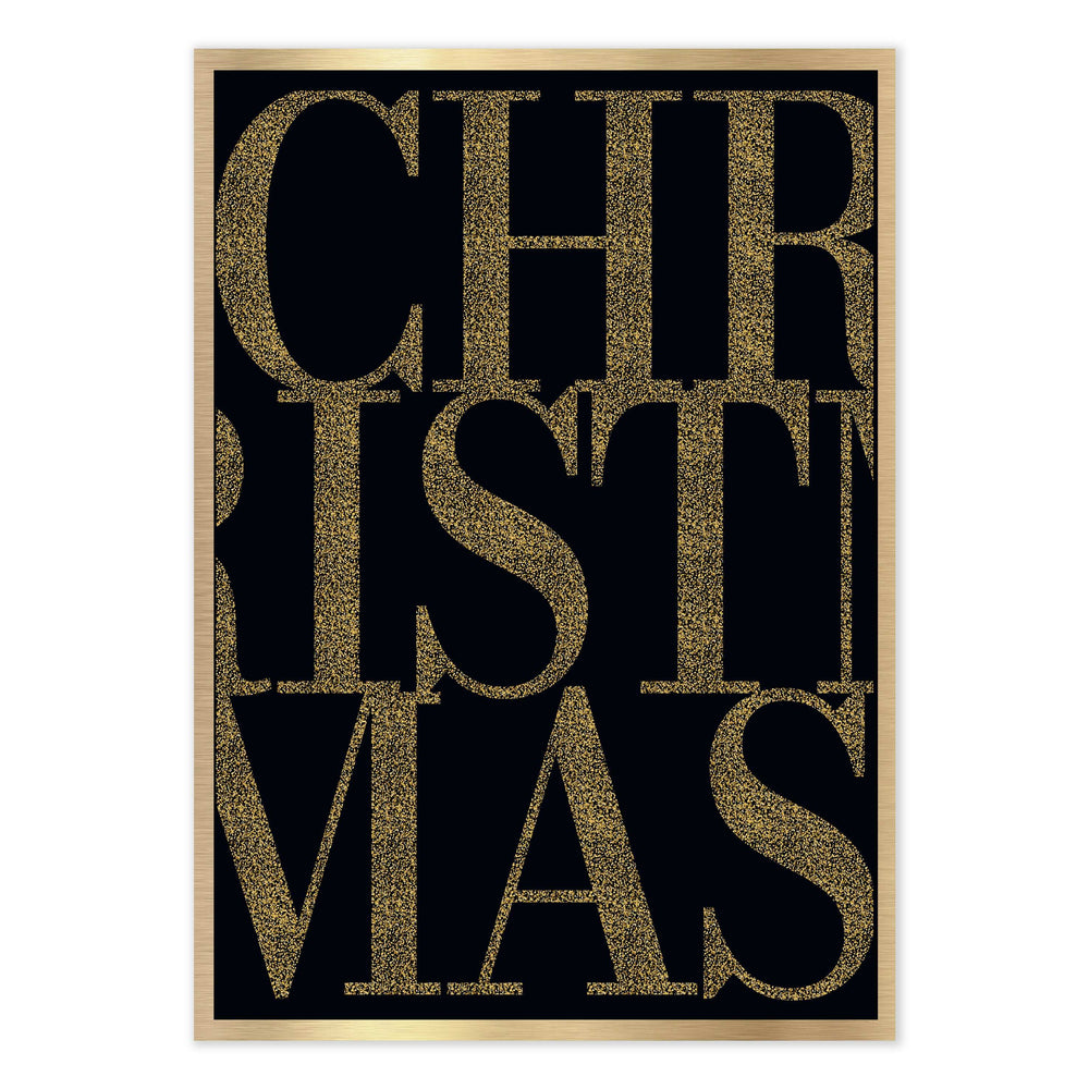 Golden Christmas Festive Print