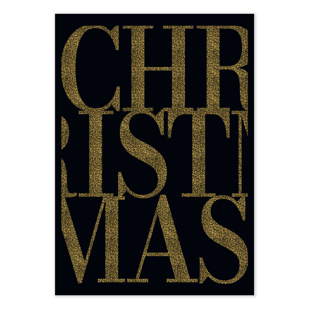 Golden Christmas Festive Print