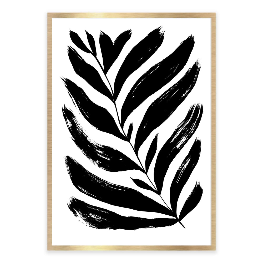 Black And White Painted Fern Wall Art Set 01