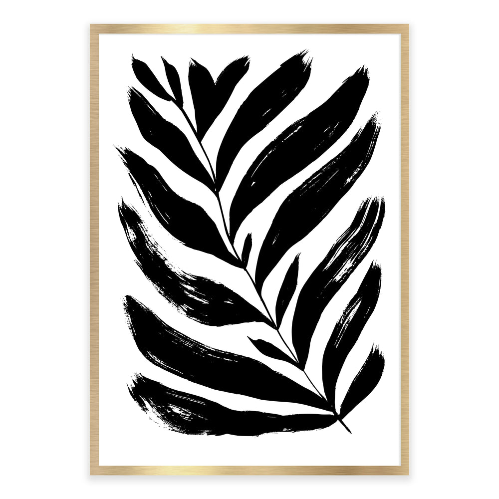 Black And White Painted Fern Wall Art Set 01