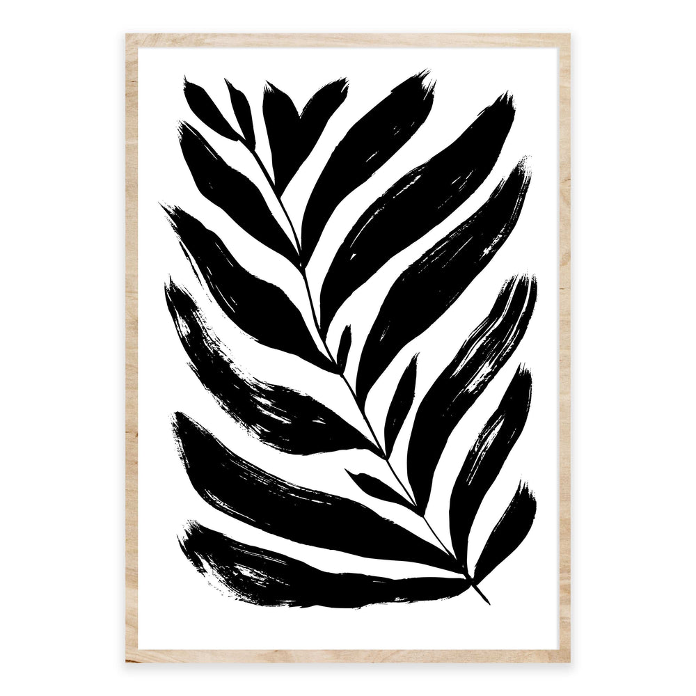 Black And White Painted Fern Wall Art Set 01
