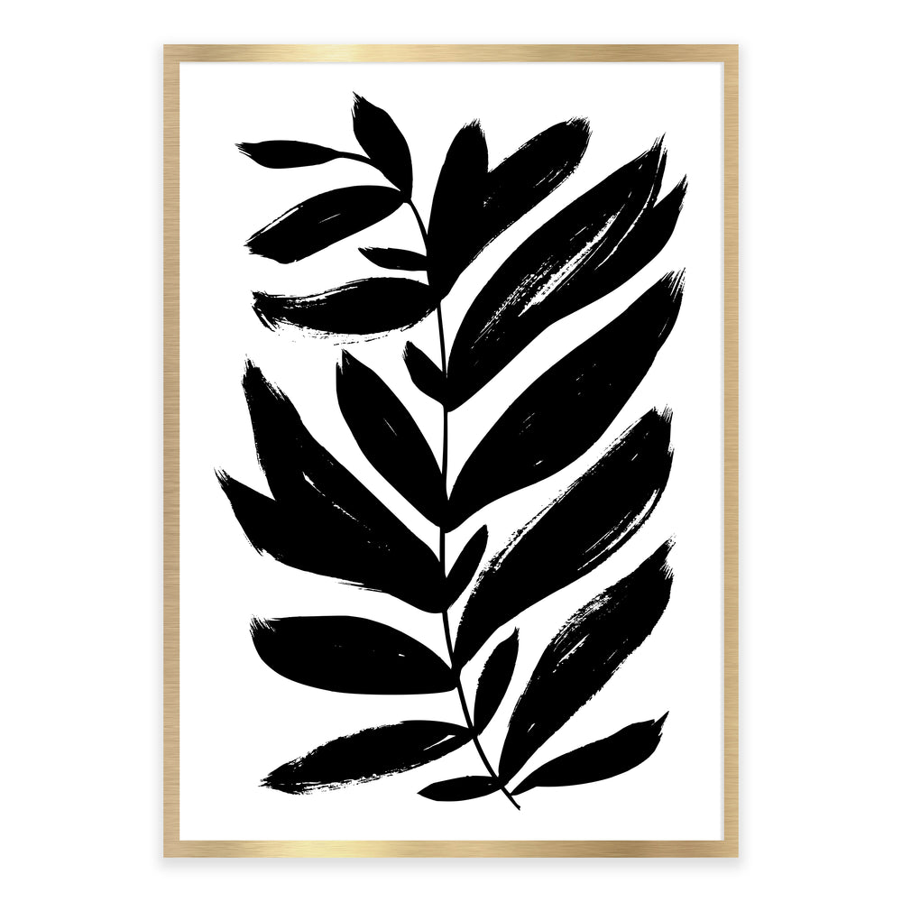 Black And White Painted Fern Wall Art Set 02