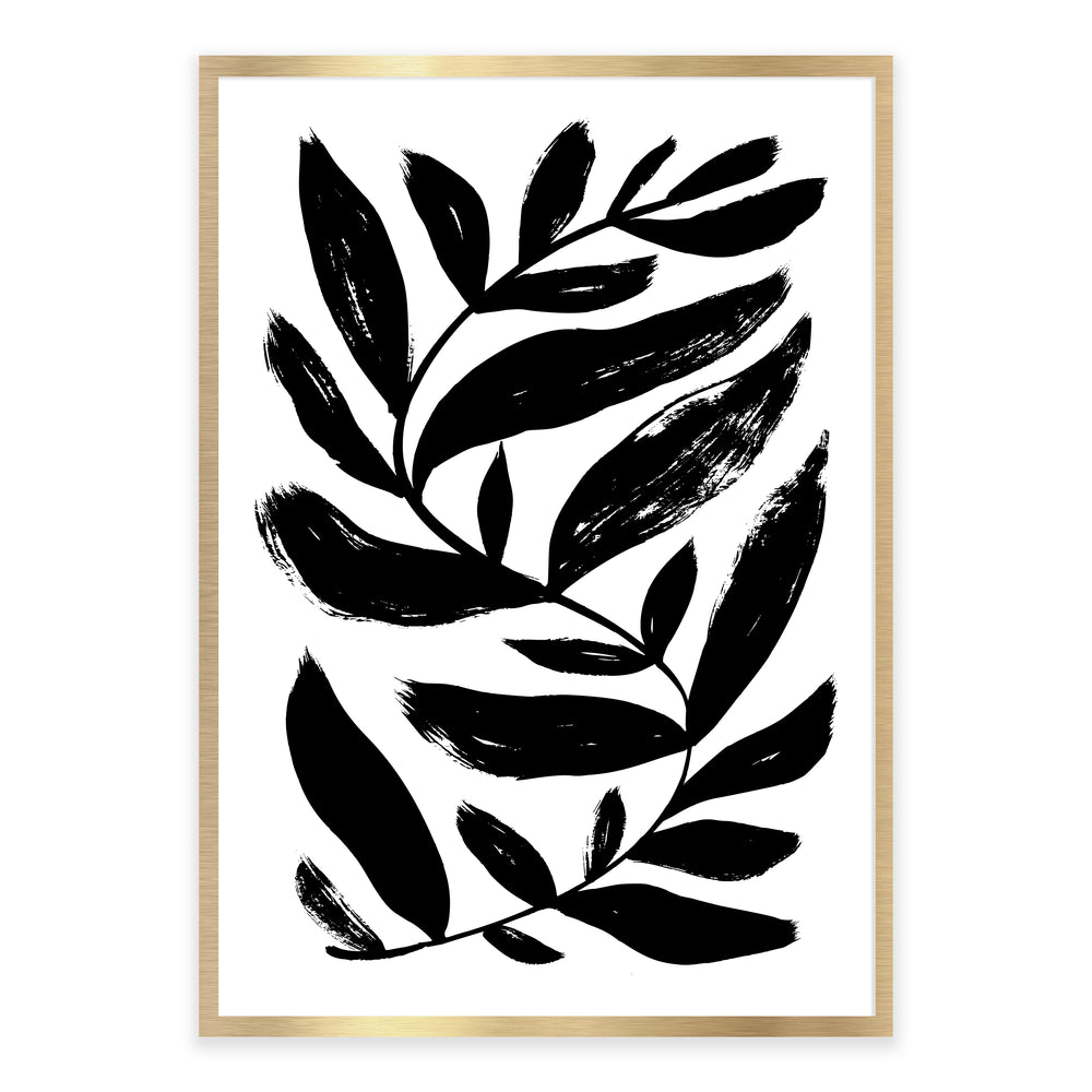 Black And White Painted Fern Wall Art Set 03