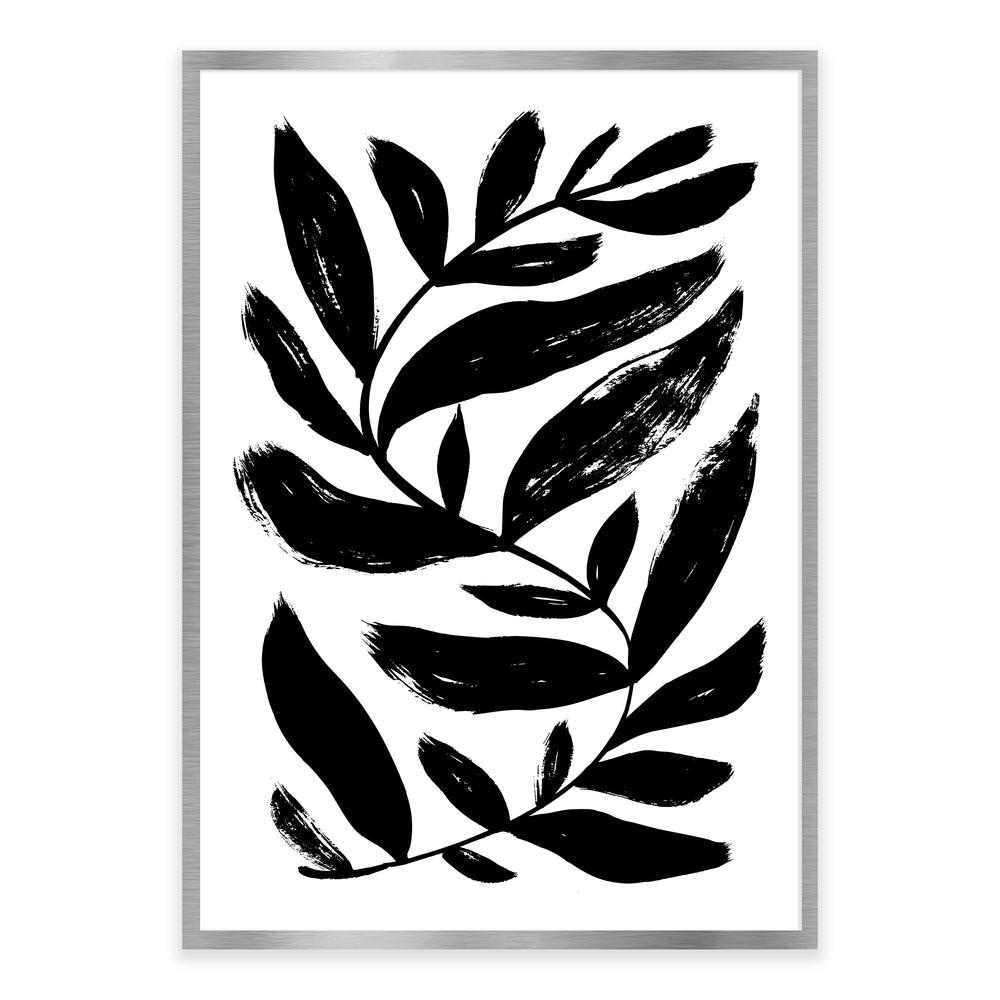 Black And White Painted Fern Wall Art Set 03