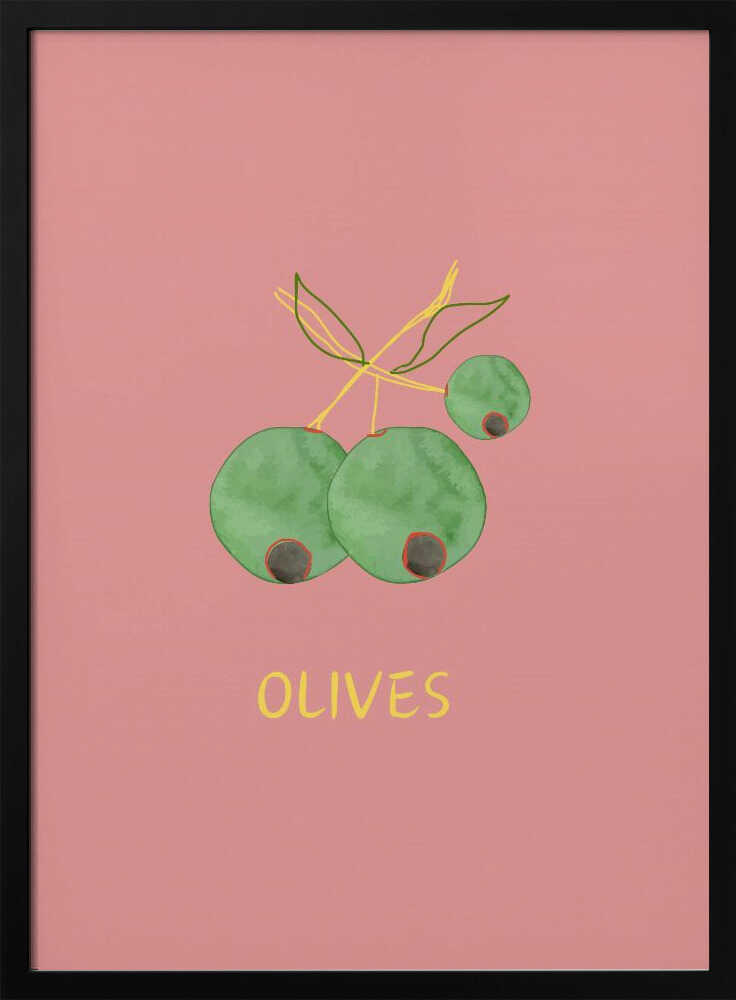 Watercolor Green Olives