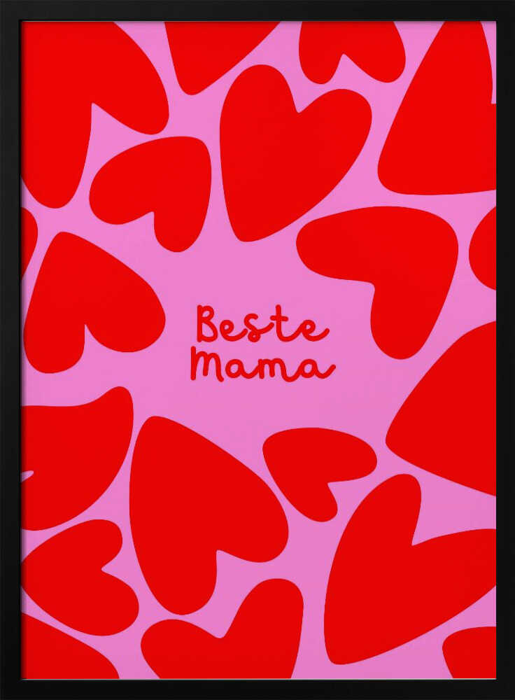 Beste Mama - Herzen rot/pink