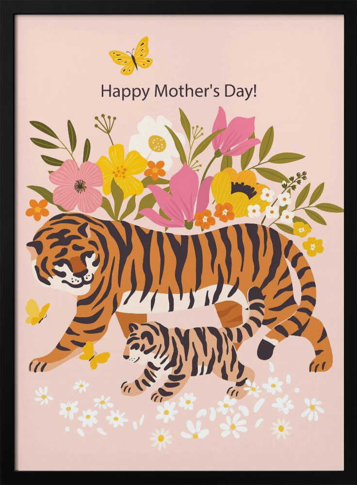 Happy Mother's Day — Tiger & Cub Wall Art Print