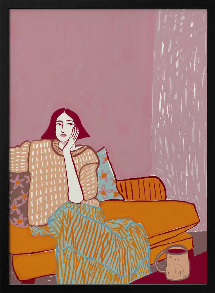 Lady on couch resting