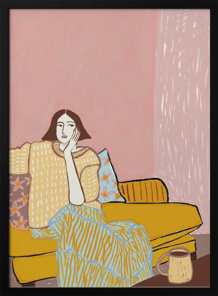 Lady on couch resting