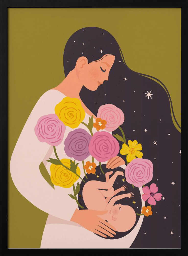 Blooming Motherhood — Pregnancy Wall Art Print