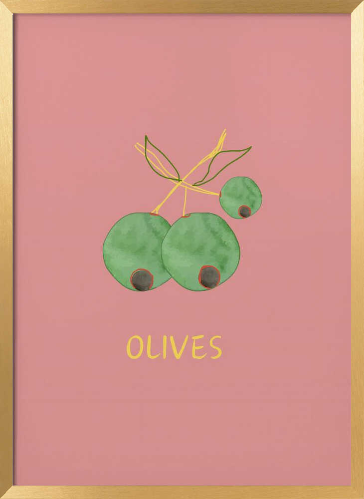 Watercolor Green Olives