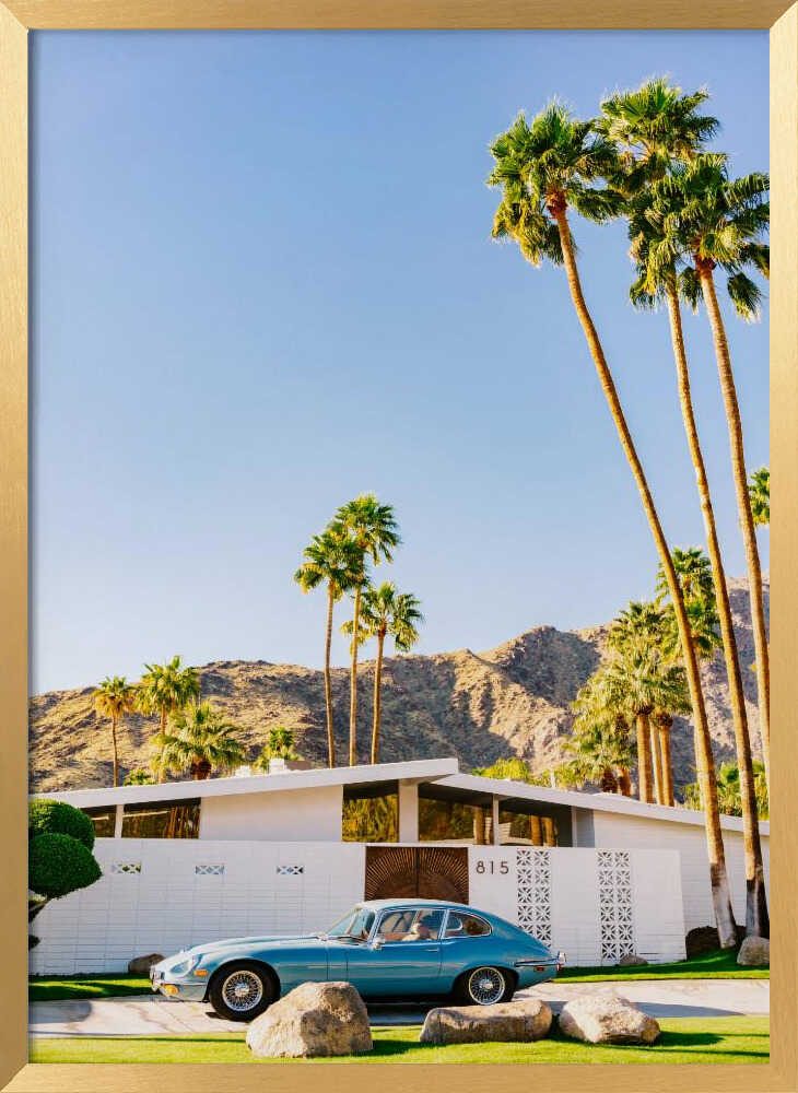 Midcentury Modern Blue Car