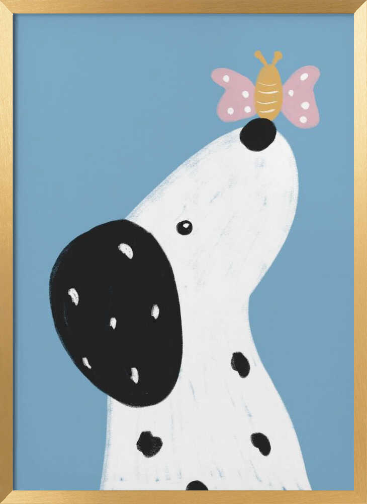 Dalmatian with a butterfly
