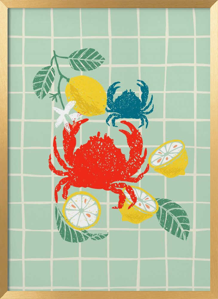 Vibrant Crabs and Lemons