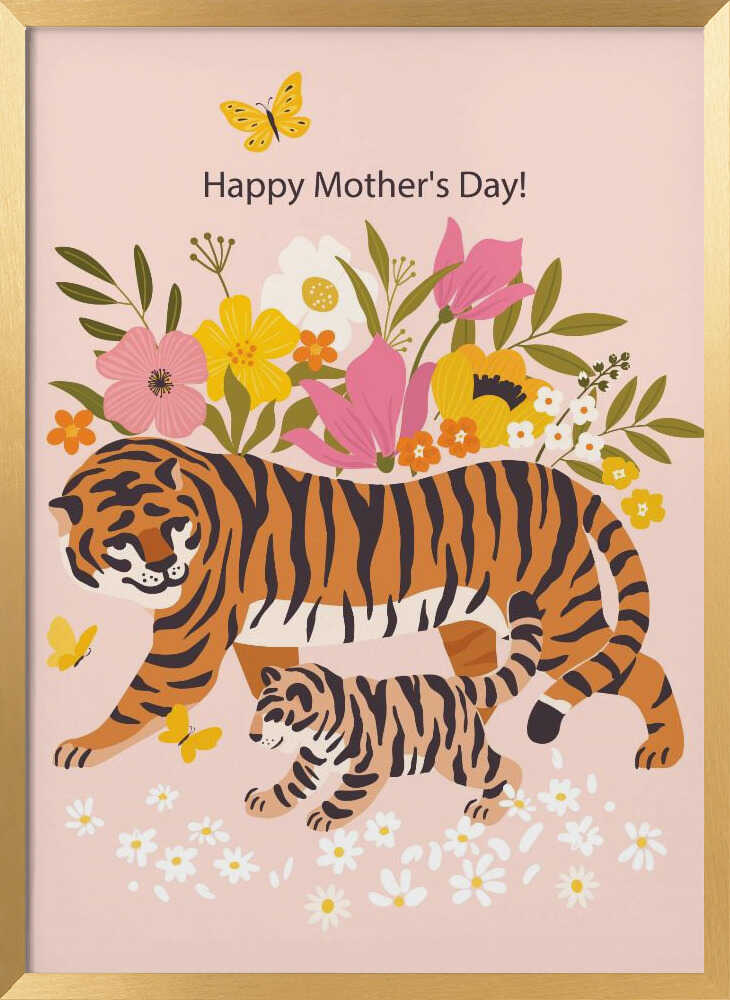 Happy Mother's Day — Tiger & Cub Wall Art Print