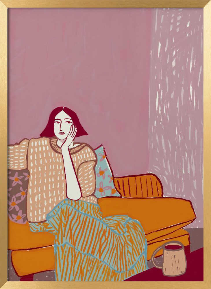 Lady on couch resting