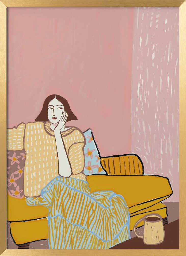Lady on couch resting