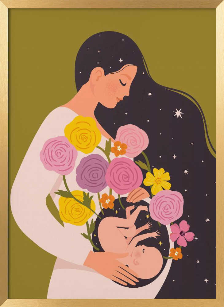 Blooming Motherhood — Pregnancy Wall Art Print